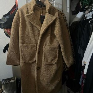 PrettyLittleThing Tan Sherpa Jacket